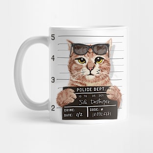 Sofa Destroyer Cat Arrested Mugshot Mug